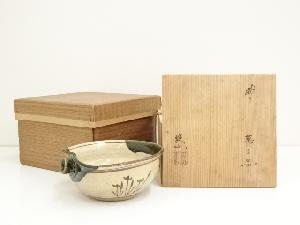 JAPANESE POTTERY ORIBE SWEETS BOWL BY TETSUZAN MATSUMOTO 